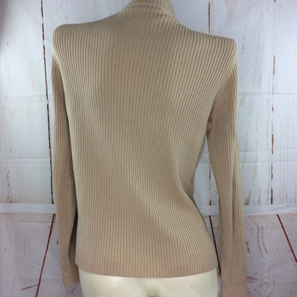 Tan fur trim Sweater jacket - Picture 3 of 6